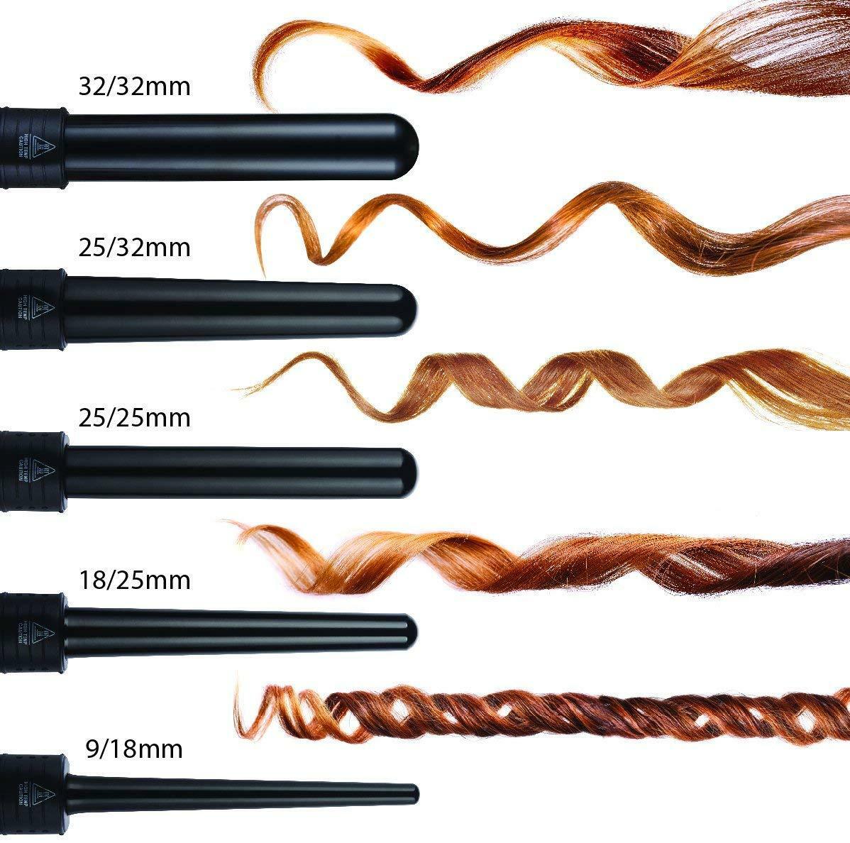 Herstyler 5P 5 en 1 Rizador Cerámica conmutable Curling Varita Conjunto de iones OFERTA POR CAJA DESGASTADA