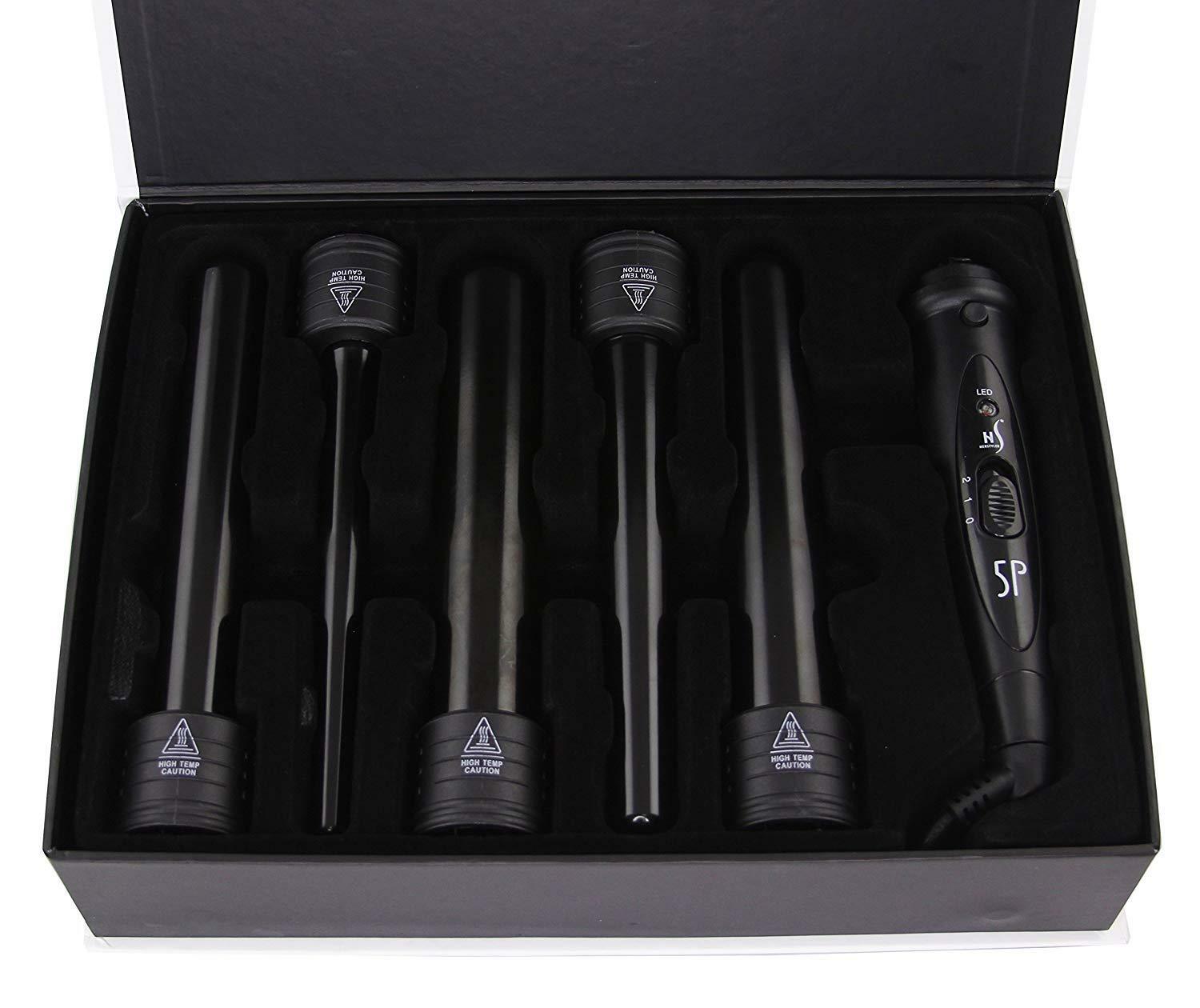 Herstyler 5P 5 en 1 Rizador Cerámica conmutable Curling Varita Conjunto de iones OFERTA POR CAJA DESGASTADA