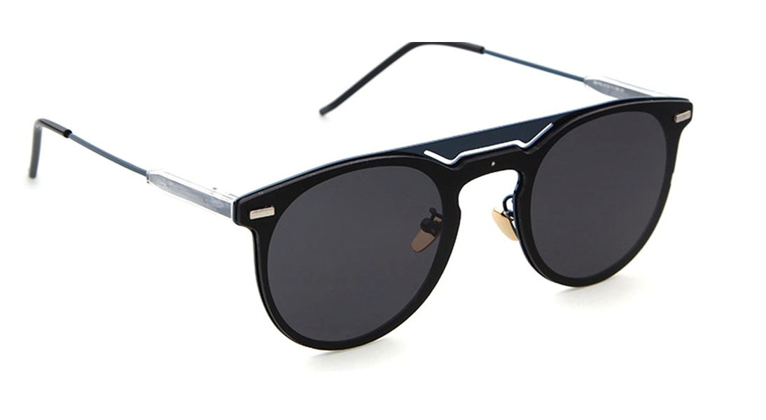 Lentes De Sol Ibiza Negro Efecto Espejo.