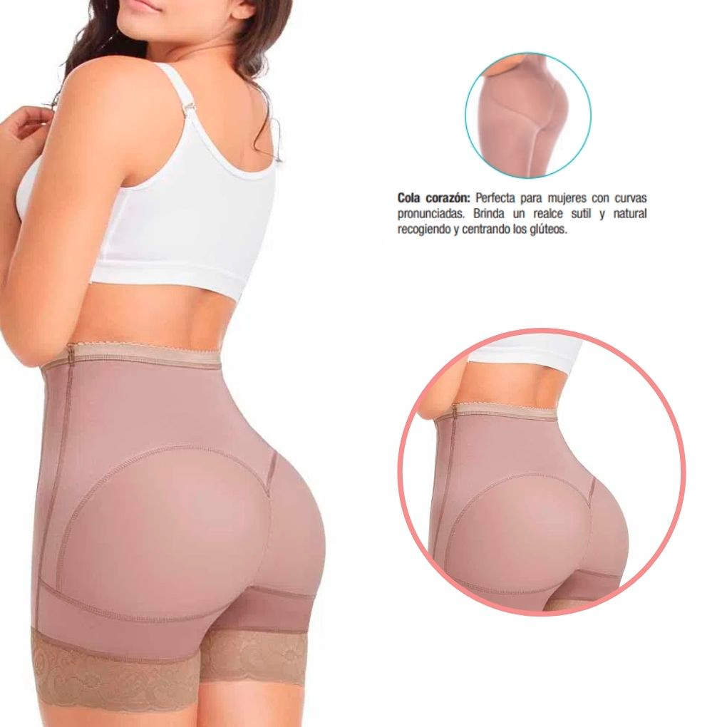 Fajas Colombianas 3 Pack Realce Natural Reductora Panty Short Levanta Glúteos Mas Cinturilla Látex De Regalo