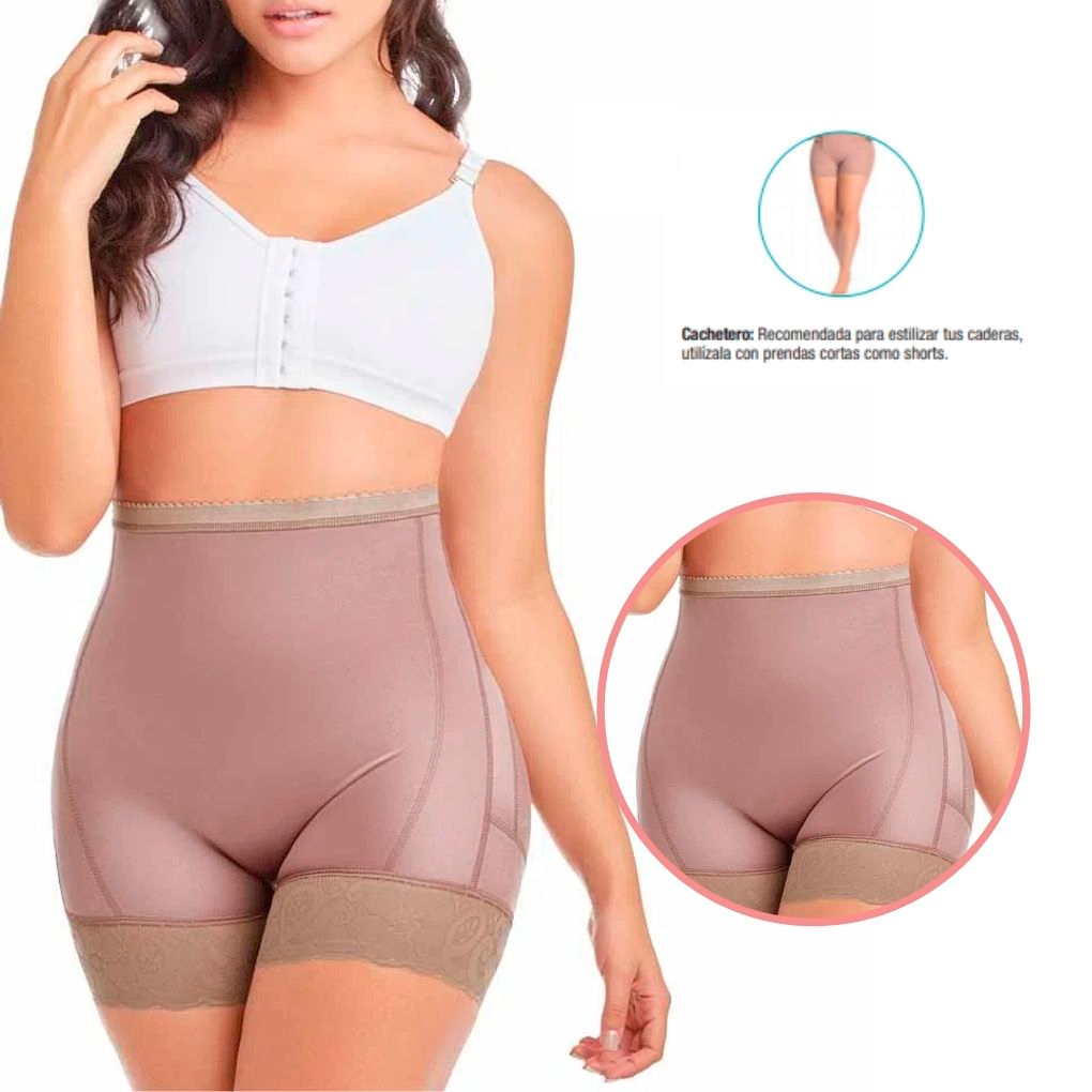 Fajas Colombianas 3 Pack Realce Natural Reductora Panty Short Levanta Glúteos Mas Cinturilla Látex De Regalo