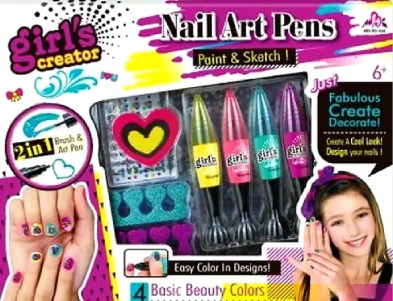 Juguete Nail Art Pens Para Uñas Decora Crea Niñas Niña Salon