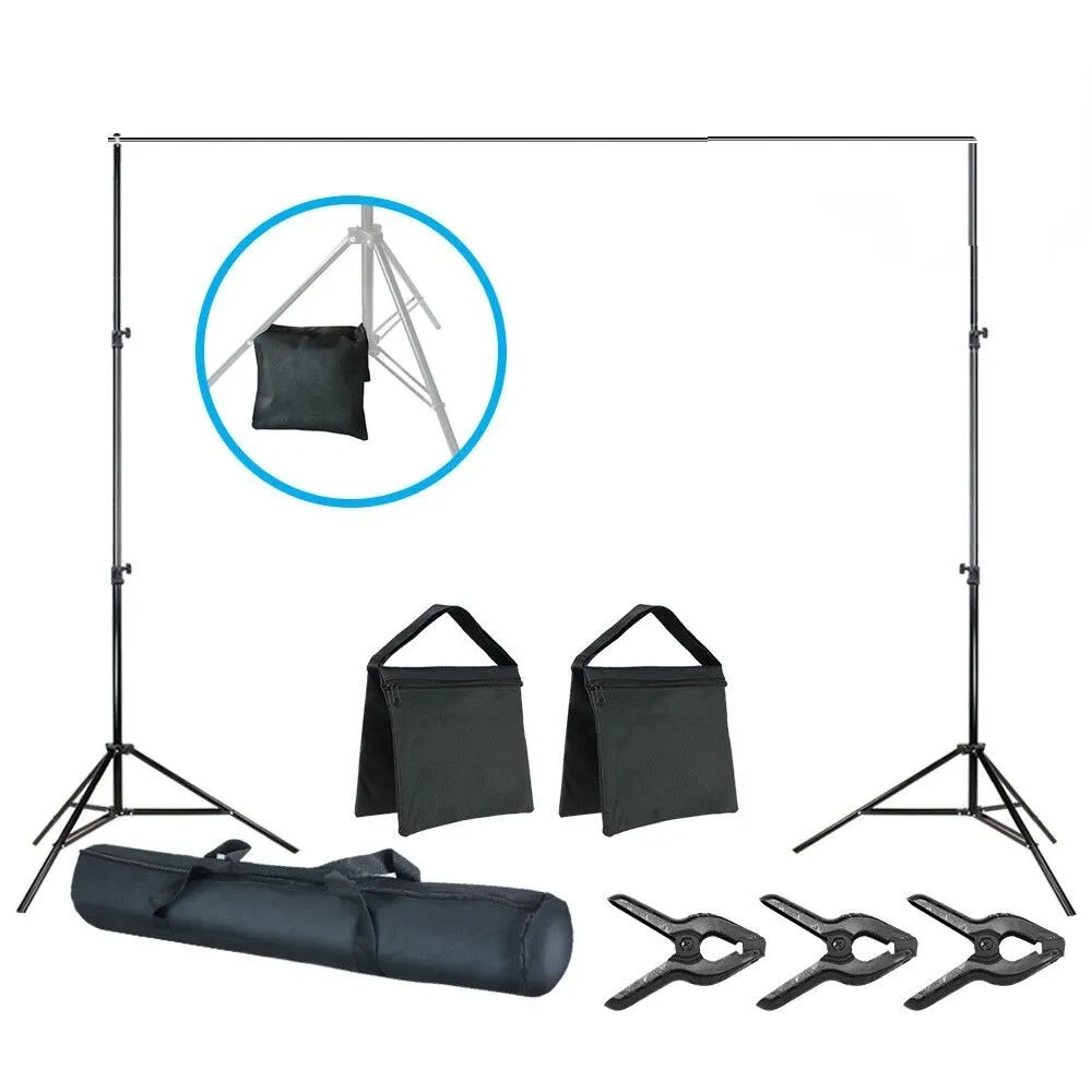 Soporte para Fondos Estudio Fotográfico Ajustable de 3 x 2 m con Sandbags