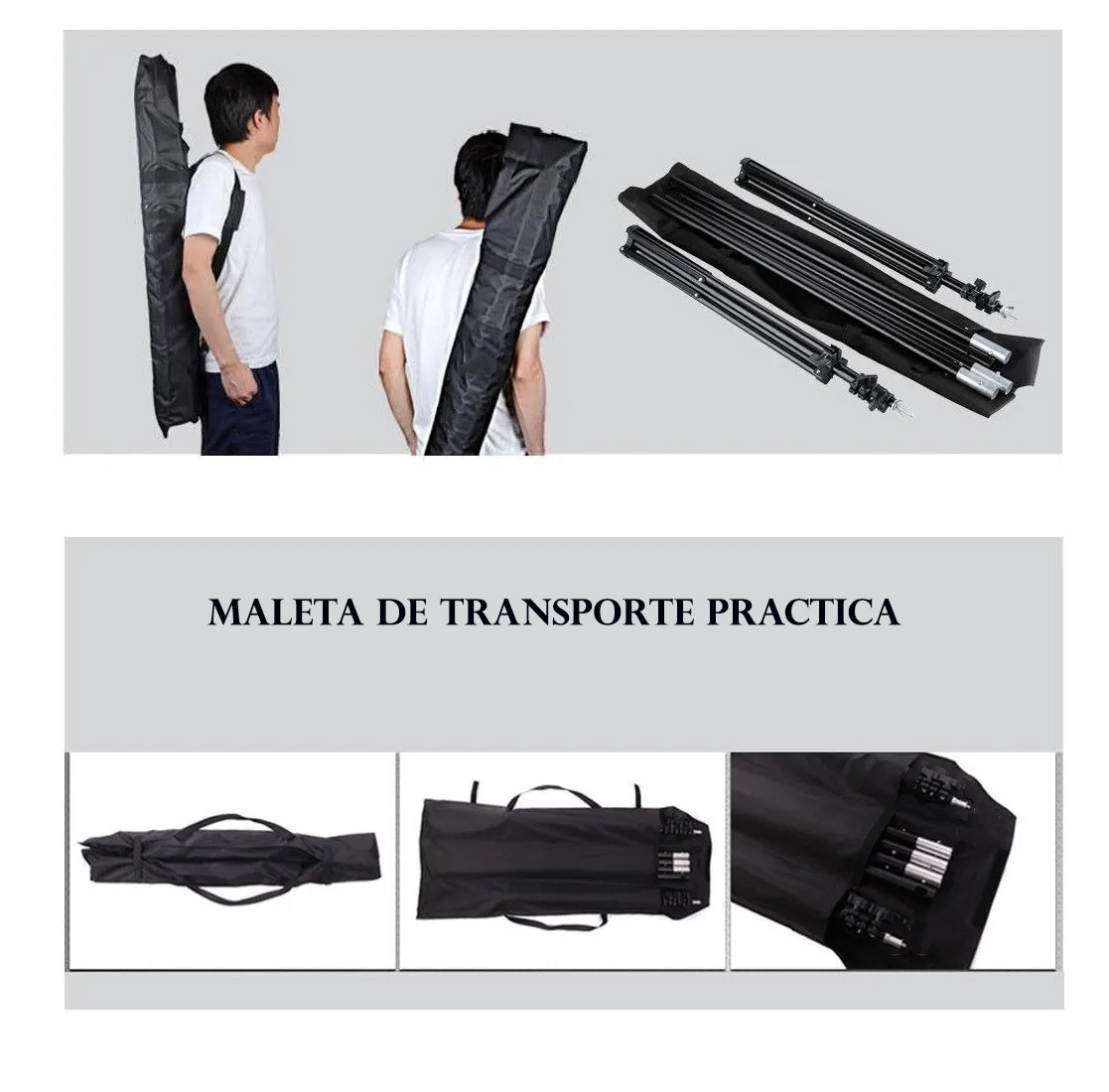 Soporte para Fondos Estudio Fotográfico Ajustable de 3 x 2 m con Sandbags