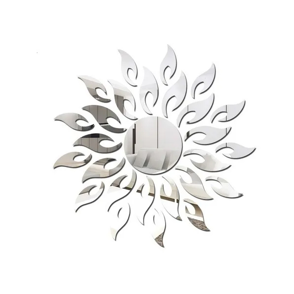 Espejo Vinilo Decorativo Sticker Adhesivo En Forma De Sol De 50x50 cm