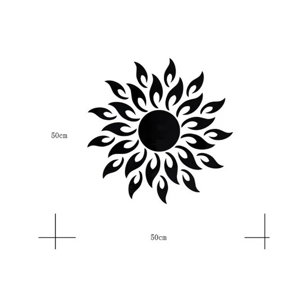 Espejo Vinilo Decorativo Sticker Adhesivo En Forma De Sol De 50x50 cm