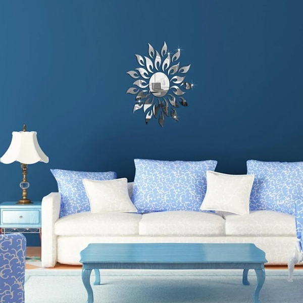 Espejo Vinilo Decorativo Sticker Adhesivo En Forma De Sol De 50x50 cm