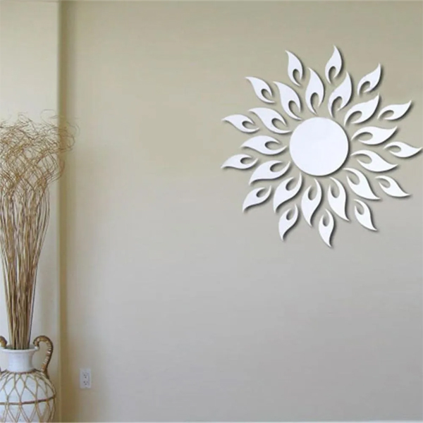 Espejo Vinilo Decorativo Sticker Adhesivo En Forma De Sol De 50x50 cm
