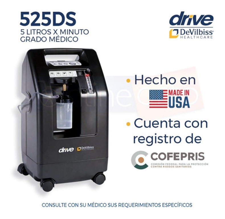 Concentrador De Oxigeno 5 Litros 525ds Devilbiss + Oximetro