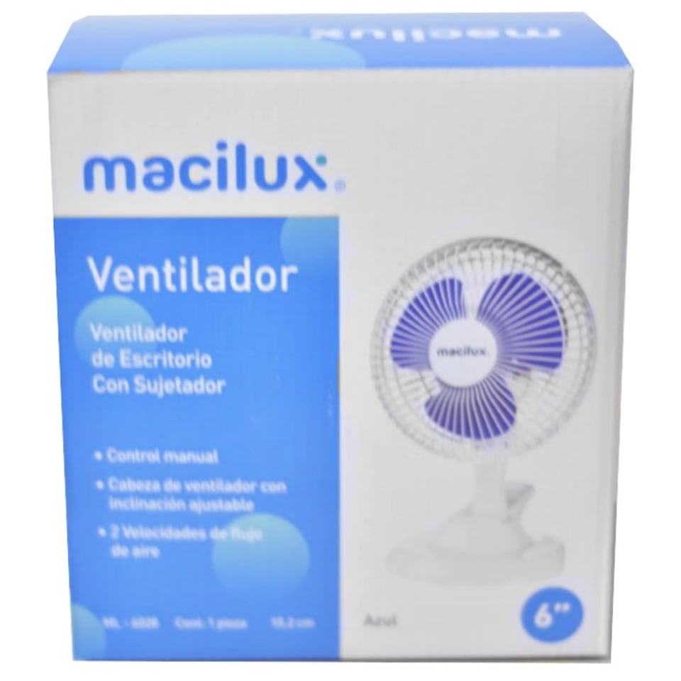 Ventilador Aspas Plastico Macilux 6 Pulgadas con Clip