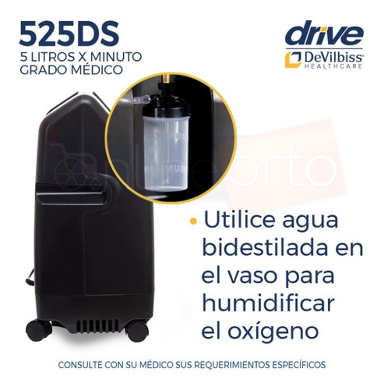 Concentrador De Oxigeno 5 Lts 525ds Devilbiss + Inspirómetro