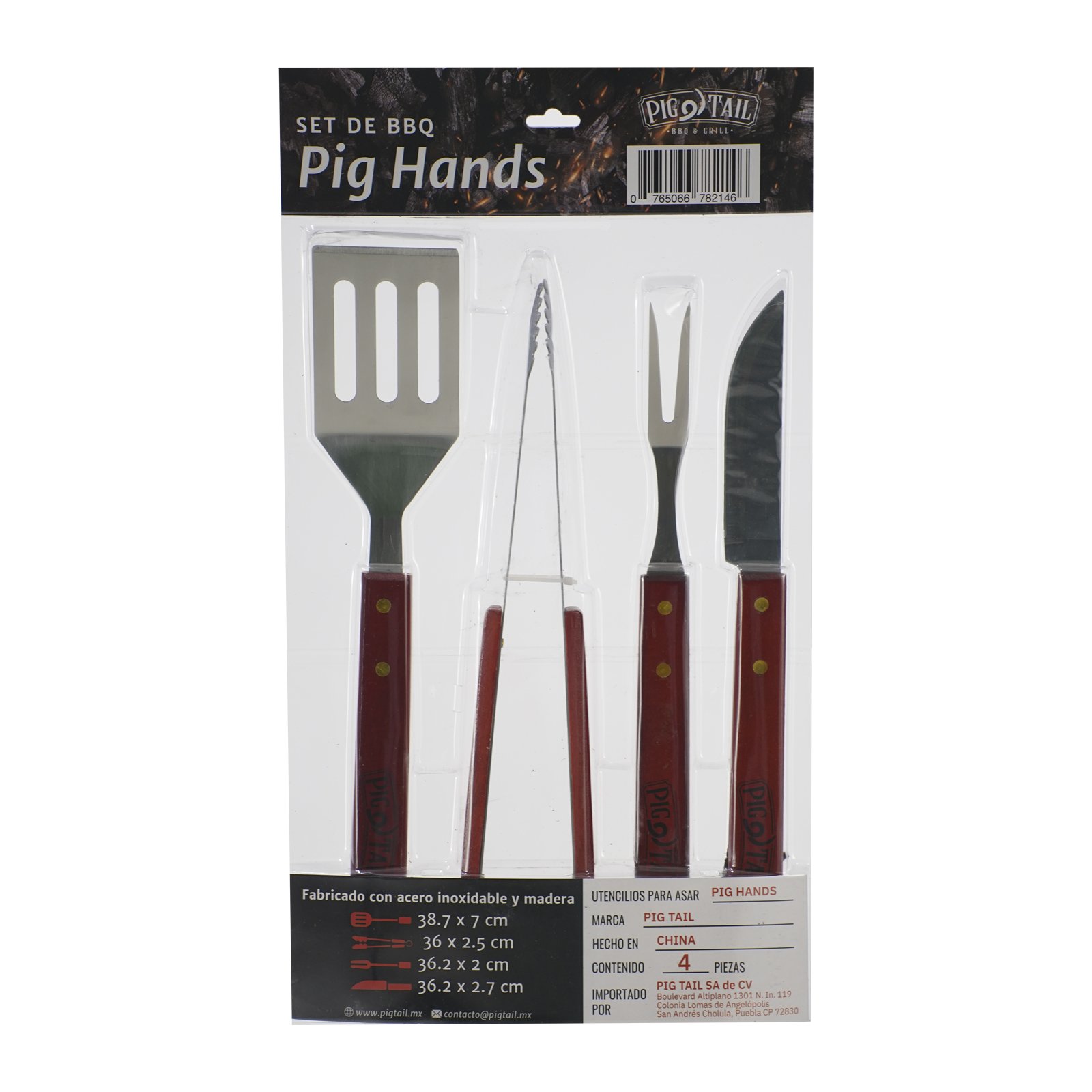 Kit de asado Pig Tail Pig hands 4pz.
