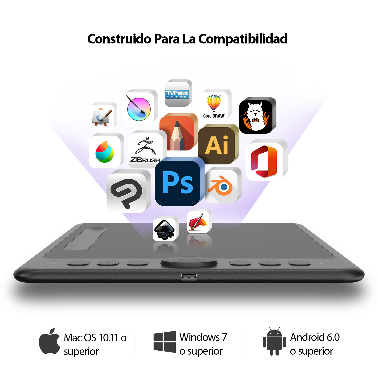 Tableta Digitalizadora Dibujo Parblo Intangbo S 7x4 pulgadas