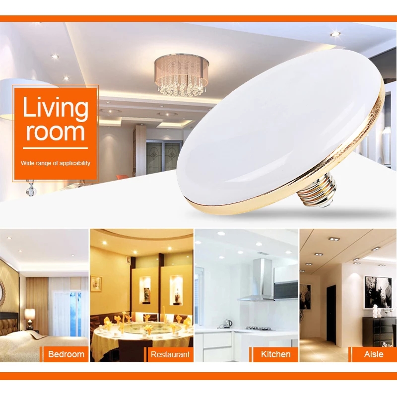 Foco Led tipo Ufo 50w luz Blanco Frio Lampara Circular Plana