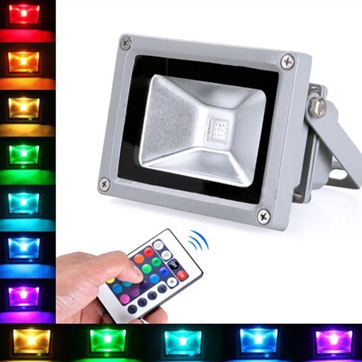 Reflector led Rgb 10w Lampara Exterior Luminaria, Multicolor