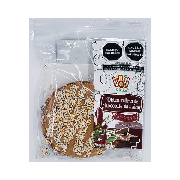 Obleas Rellenas de Chocolate Sin Azúcar 60% Cacao (50 Obleas)