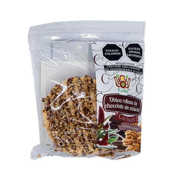 Obleas Rellenas de Chocolate Sin Azúcar 60% Cacao (50 Obleas)