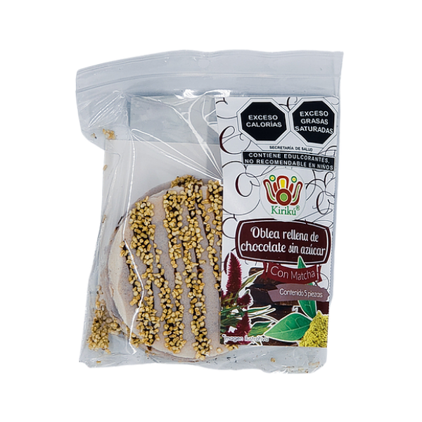 Obleas Rellenas de Chocolate Sin Azúcar 60% Cacao (50 Obleas)
