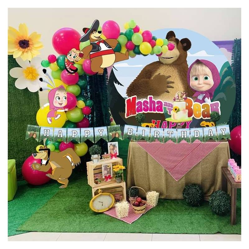 Kit decoración cumpleaños Masha y el oso