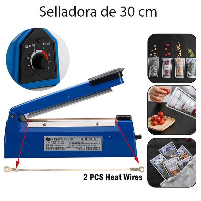 Maquina Selladora Térmica Selladora Bolsas Manuales de  30cm + Regalo 1 Mini Selladora Portátil 