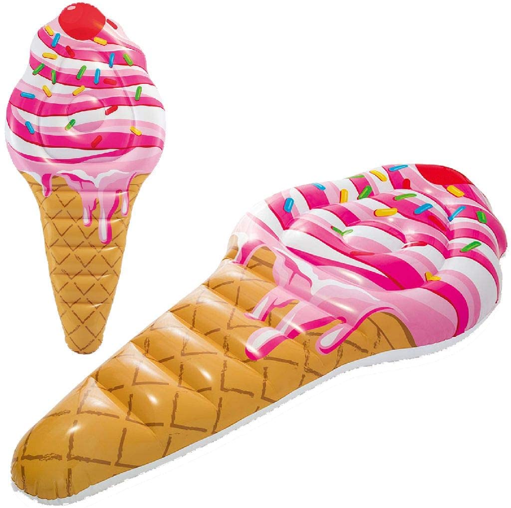 Inflable Forma de Cono de Helado Nieve Flotador para Alberca