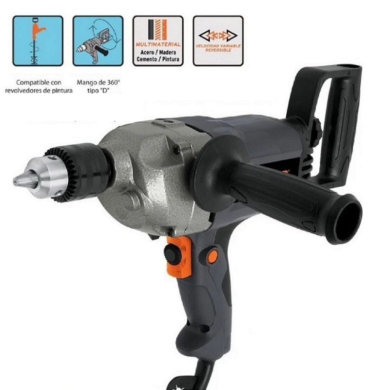 Taladro Tipo Espada de 1/2 de 1150W Truper Industrial Uso Rudo y Continuo Para perforar y Mesclar pintura Mortero cemento pastas Adhesivos