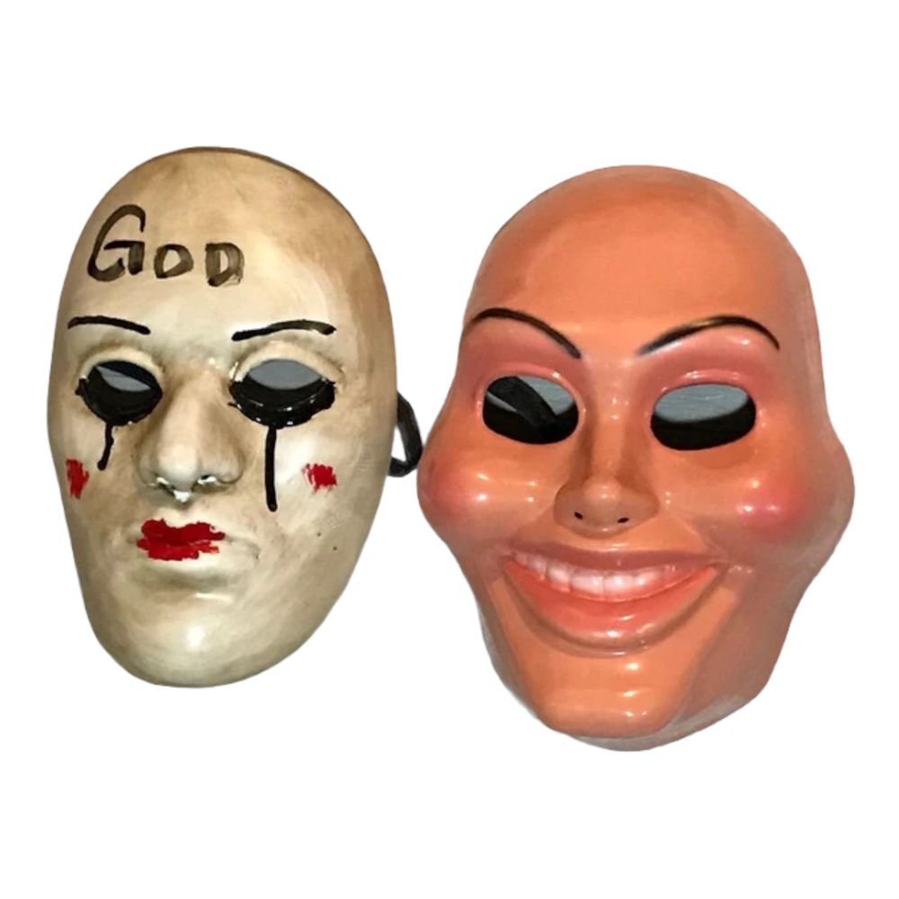 Pack De 2 Máscaras De Terror The Purge – God & Cross Killer, De PVC Resistente, Ideales Para Halloween, Carnaval, Cosplay Y Fiestas De Miedo