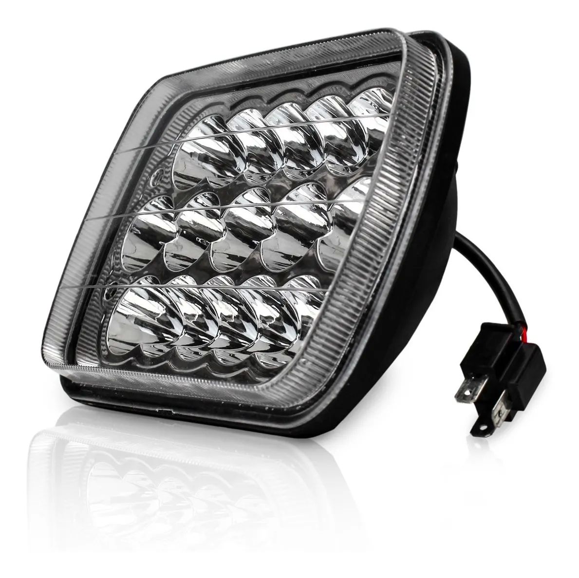 Unidad Faro 15 Led 5x7 Rectangular H4 Luz Alta y Baja 2 piezas
