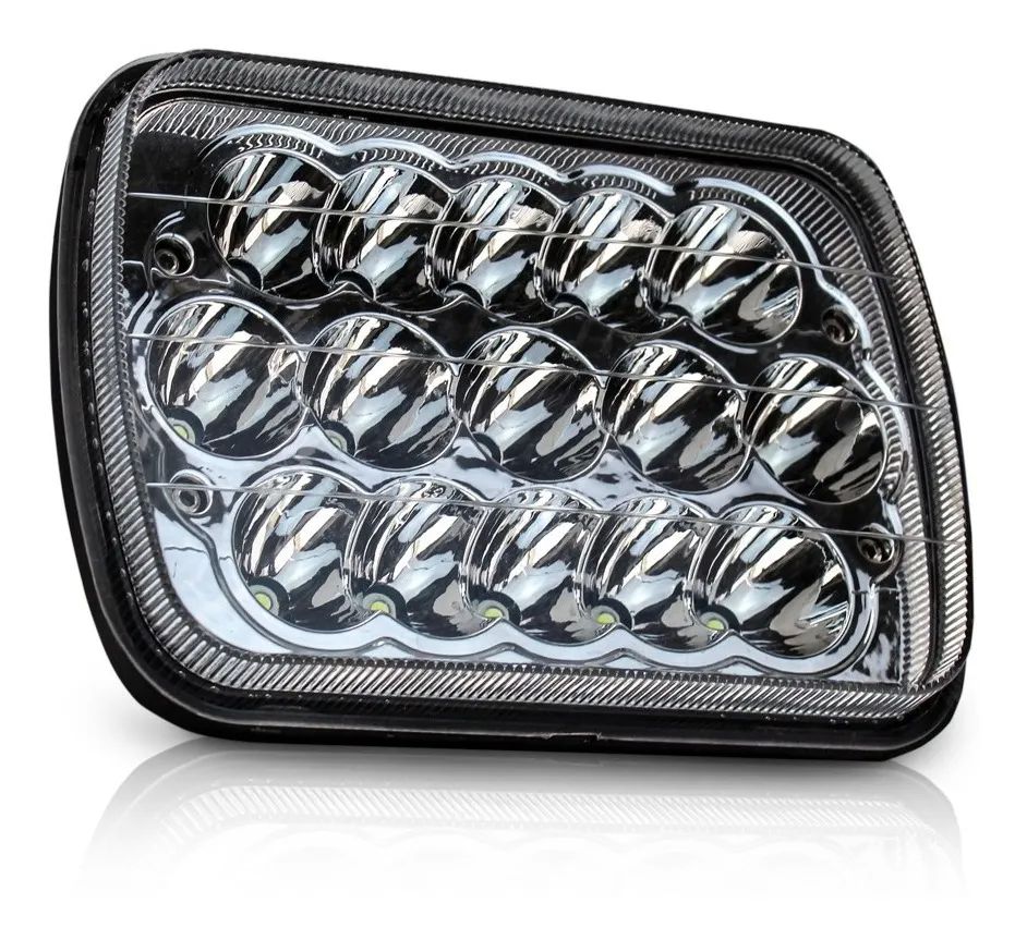 Unidad Faro 15 Led 5x7 Rectangular H4 Luz Alta y Baja 2 piezas