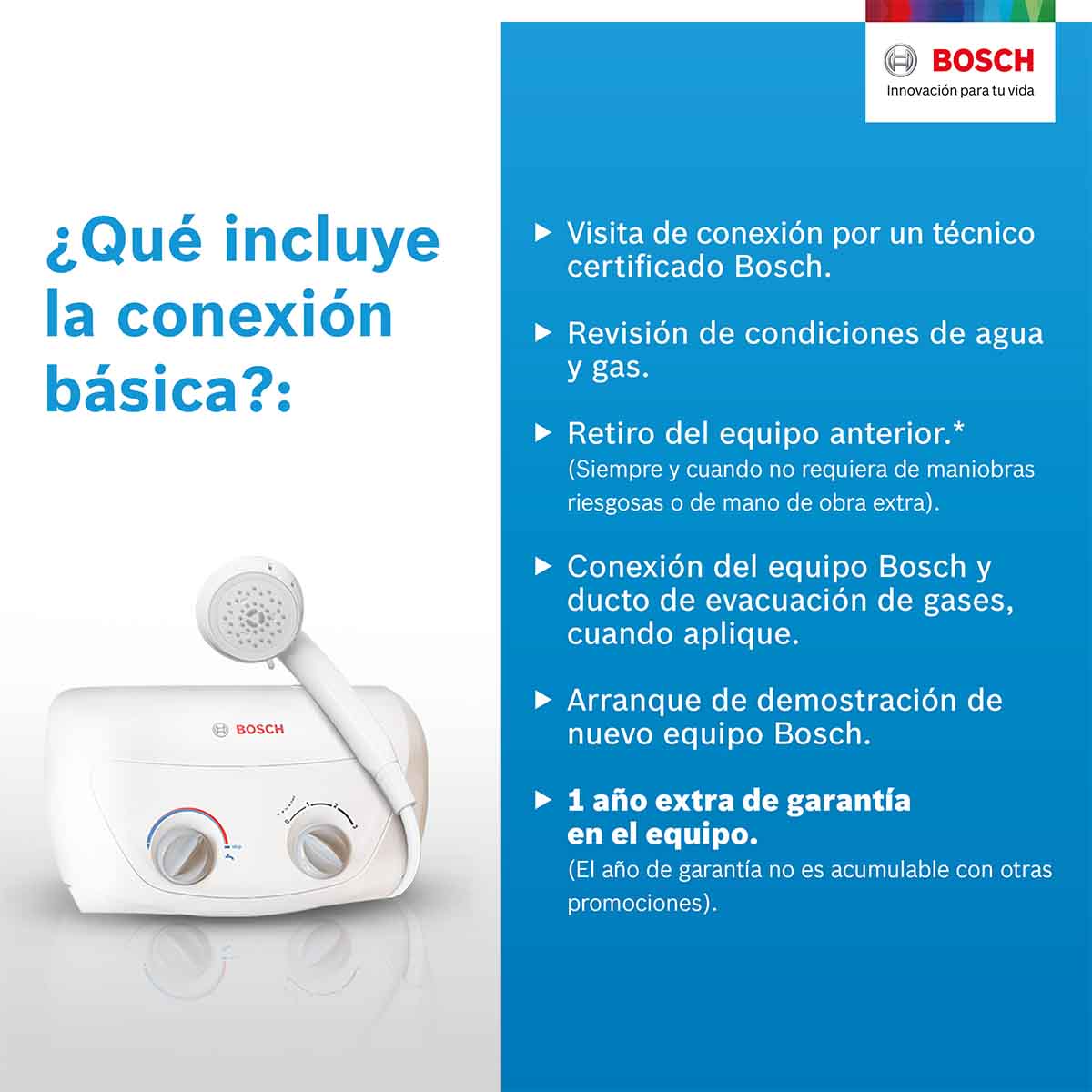 Calentador de agua Eléctrico Bosch Regadera instantánea 5.5 KW 1 regadera