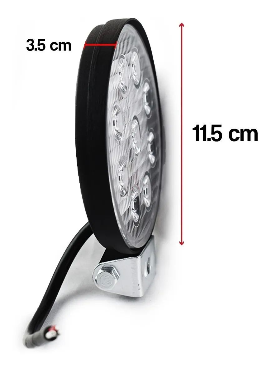 Faros 9 Hiper Led Redondo Auxiliar Luz Fija y Estrobo 2 piezas