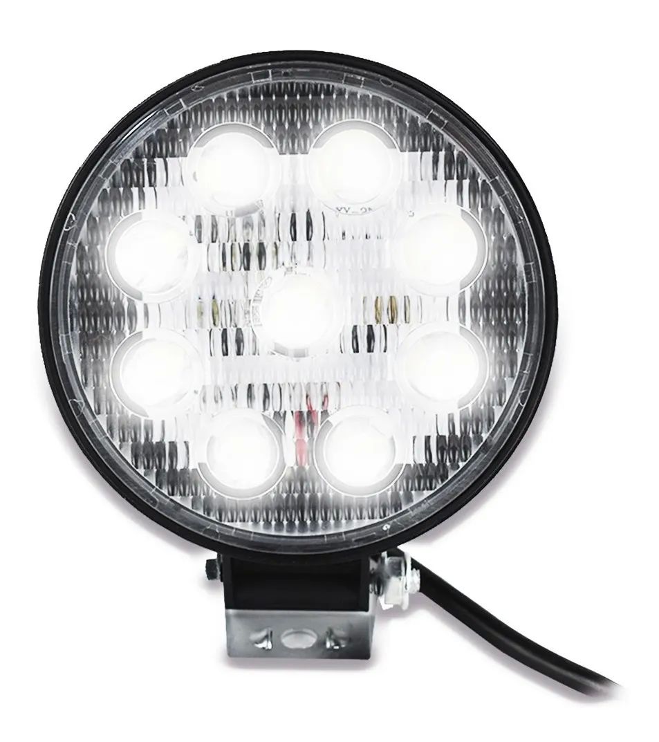 Faros 9 Hiper Led Redondo Auxiliar Luz Fija y Estrobo 2 piezas