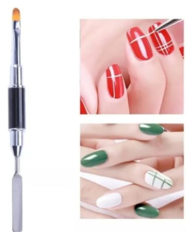 Pincel Para Acrigel Polygel Doble Con Espátula PolyGel
