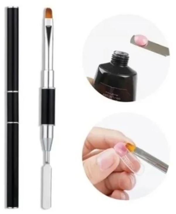 Pincel Para Acrigel Polygel Doble Con Espátula PolyGel