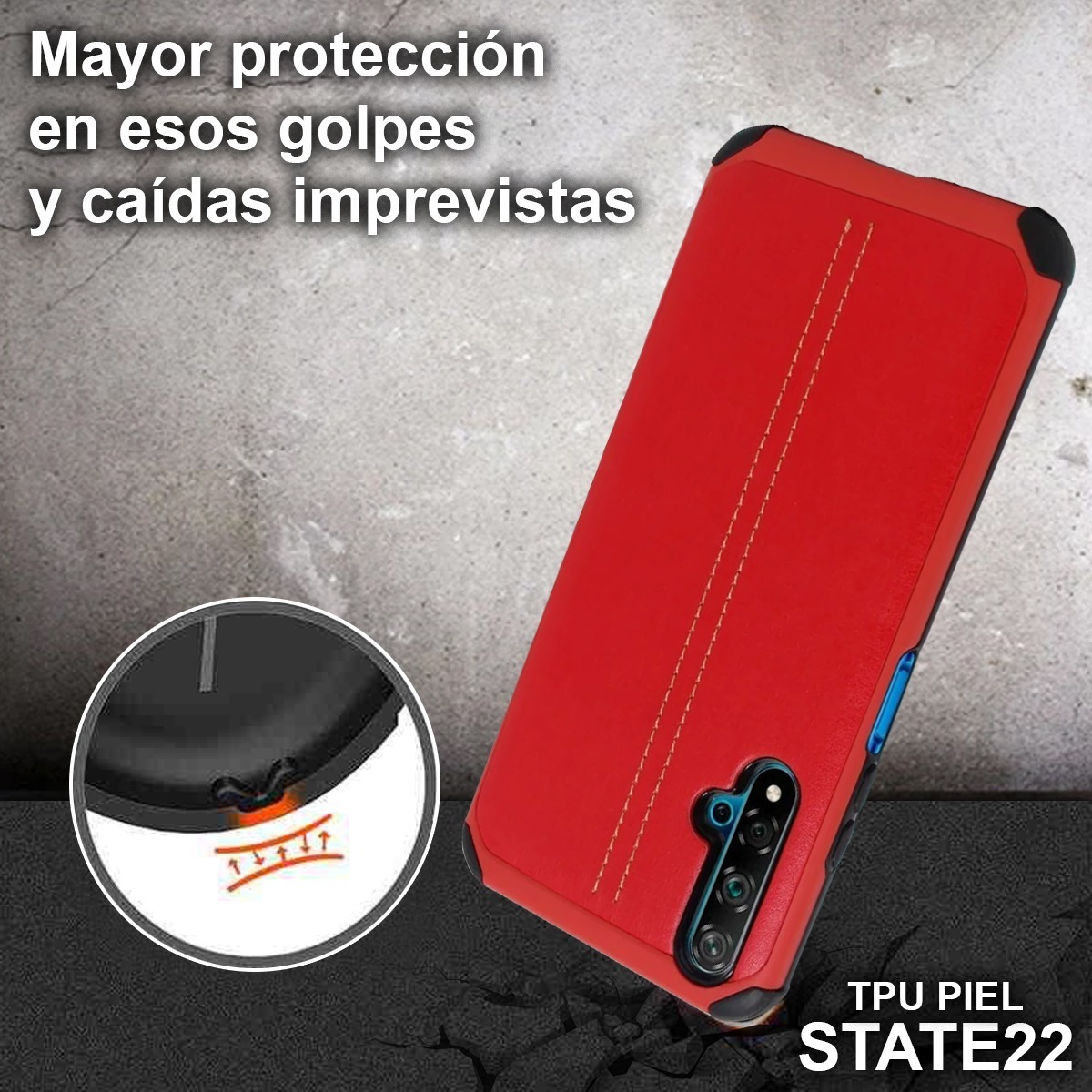 Funda Case TPU Tipo Piel Para Huawei Nova 5t Yal-l21 State22