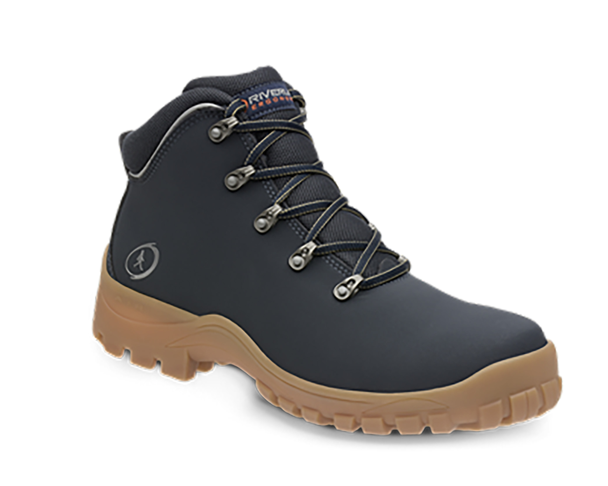 BOTA INDUSTRIAL CASUAL RIVERLINE UBXV4 NEGRO, MIEL, MARINO Y CHOCOLATE