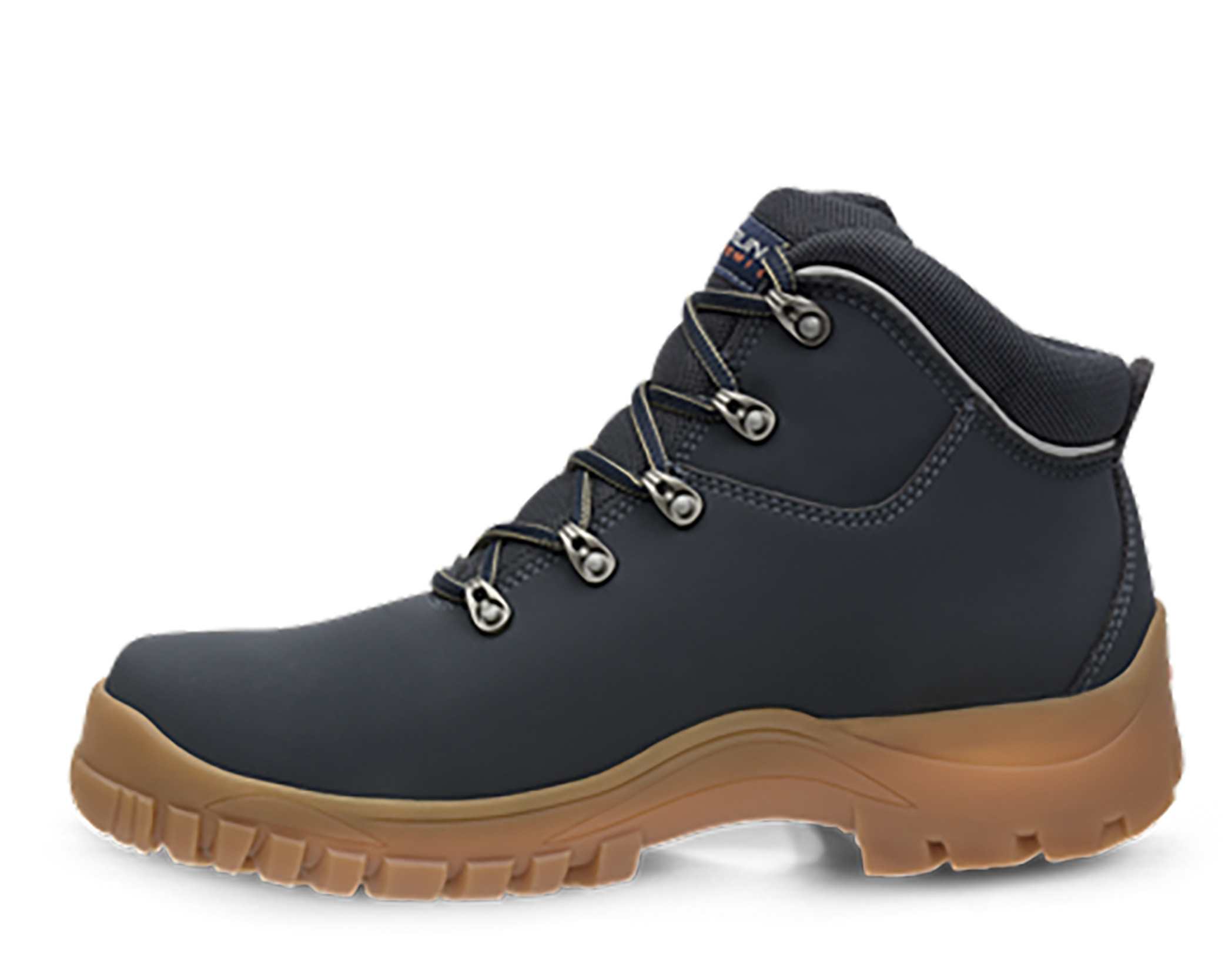 BOTA INDUSTRIAL CASUAL RIVERLINE UBXV4 NEGRO, MIEL, MARINO Y CHOCOLATE