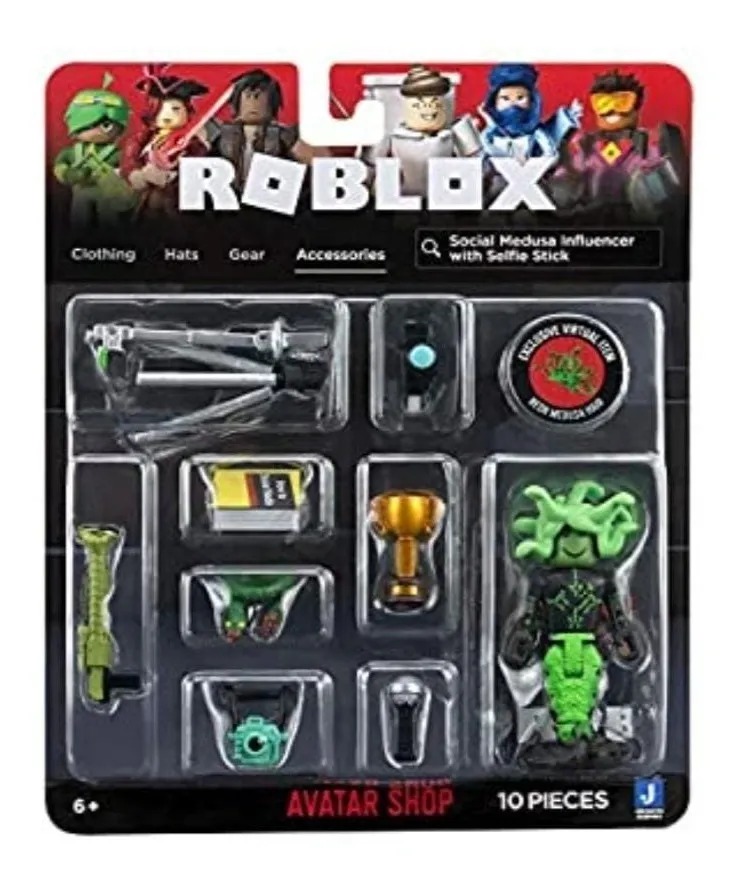Roblox Social Medusa Influencer With Selfie Stick Coleccionable Con Accesorios Niños