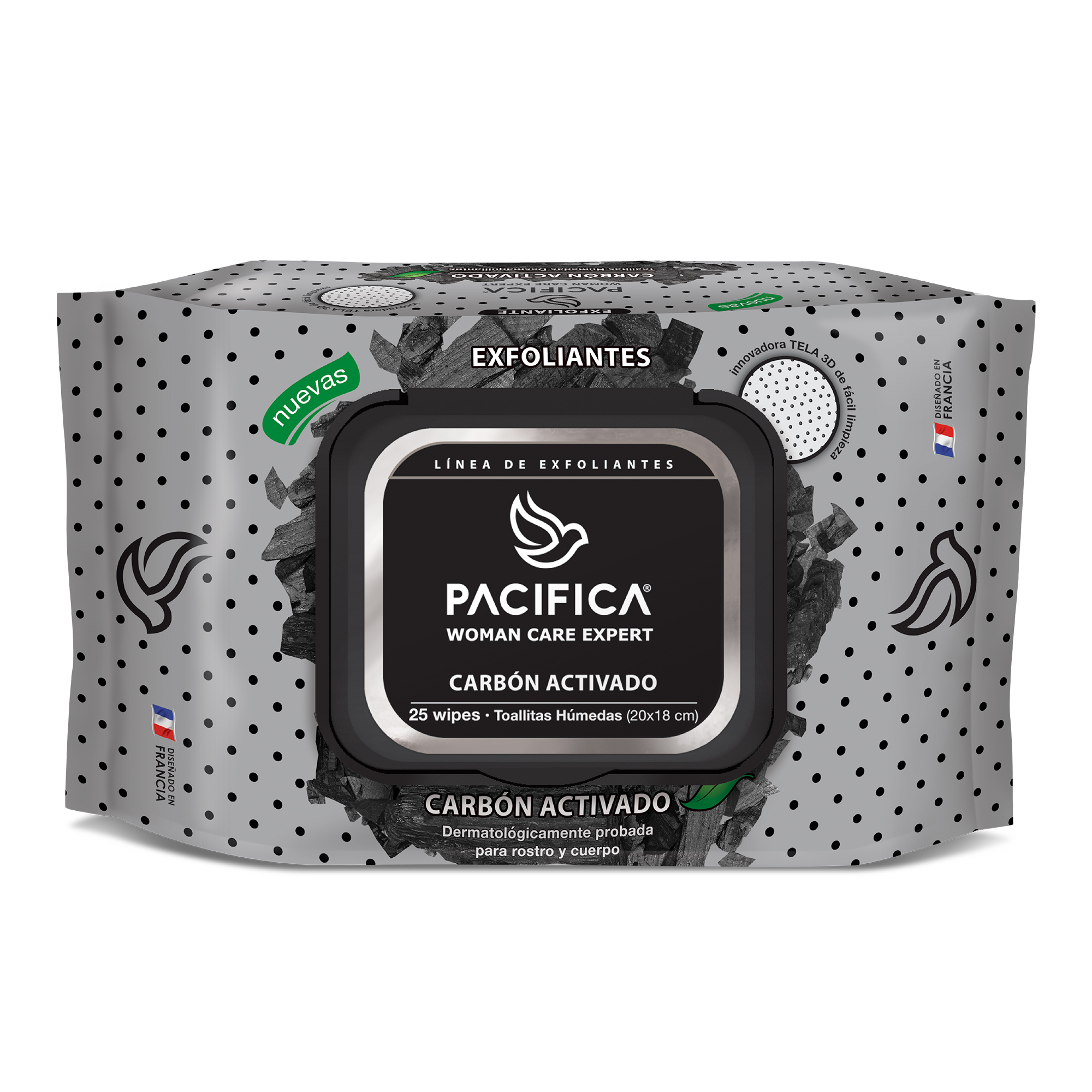 Toallitas Húmedas Exfoliantes Pacifica (Paquete con 25 Toallitas)