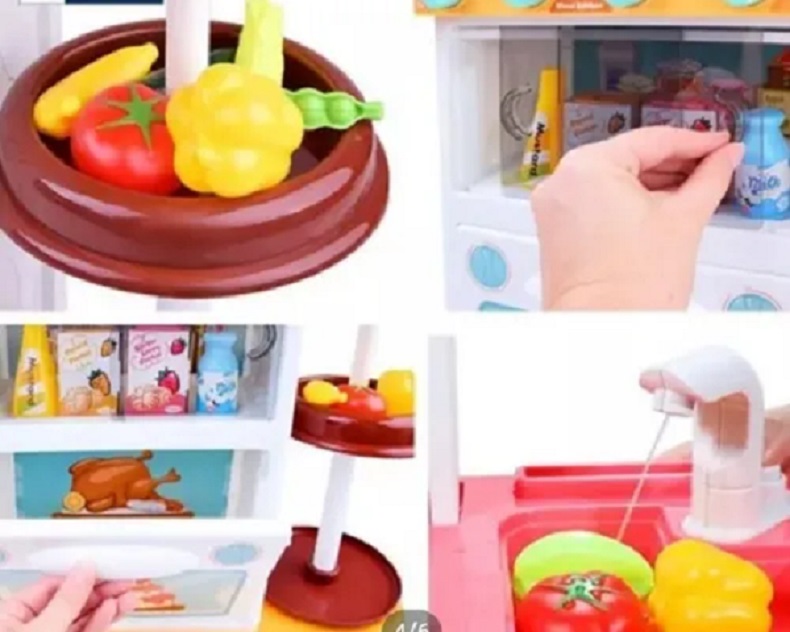 Cocinita Infantil De Juguete Niños Niñas Accesorios Agua Luz