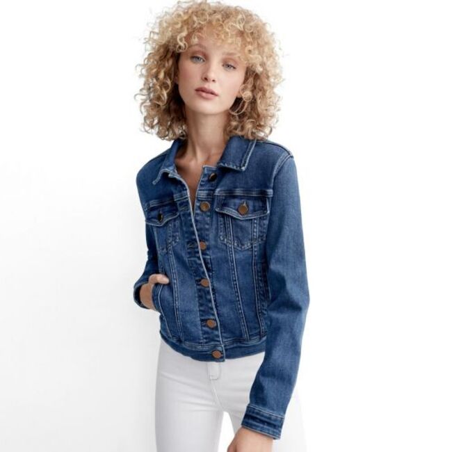 Chamarra para mujer, casual, de mezclilla, dos tonalidades de azul, marca Holly Land, 996978-79