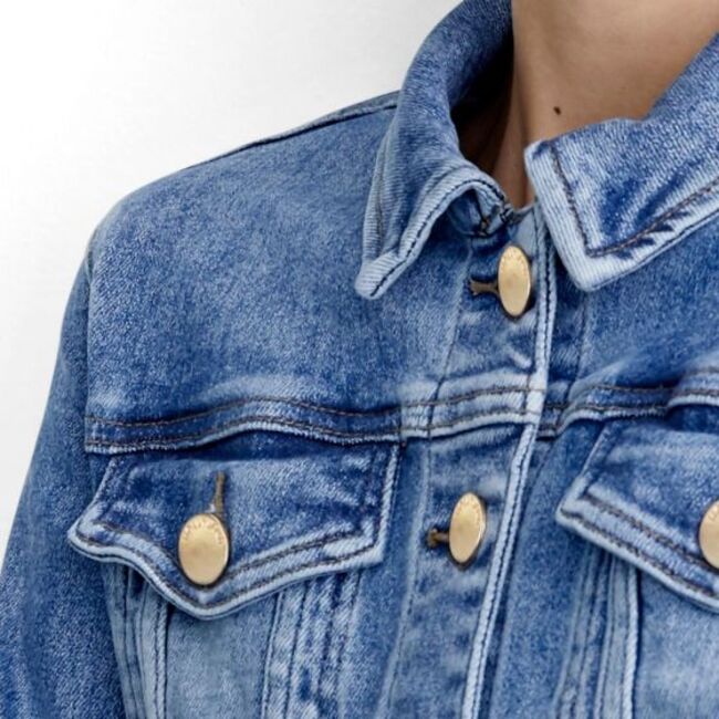 Chamarra para mujer, casual, de mezclilla, dos tonalidades de azul, marca Holly Land, 996978-79