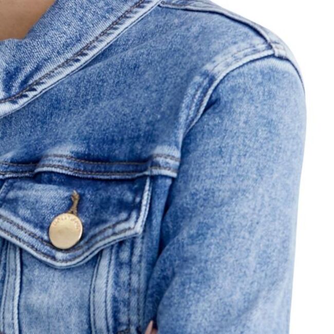 Chamarra para mujer, casual, de mezclilla, dos tonalidades de azul, marca Holly Land, 996978-79