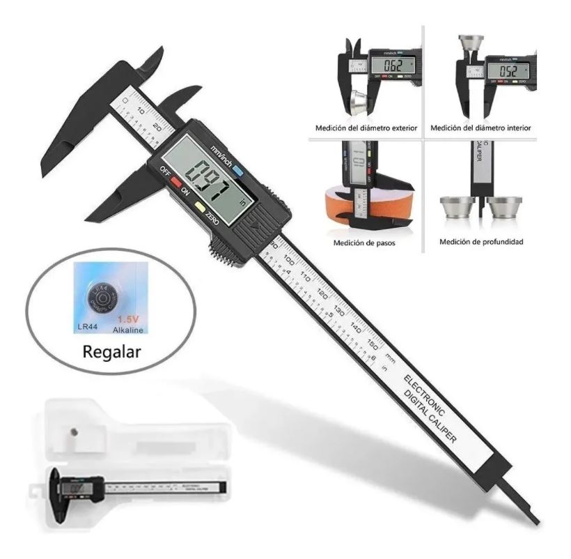 Calibrador Vernier Vernier Digital Pie De Rey 6in 156mm B
