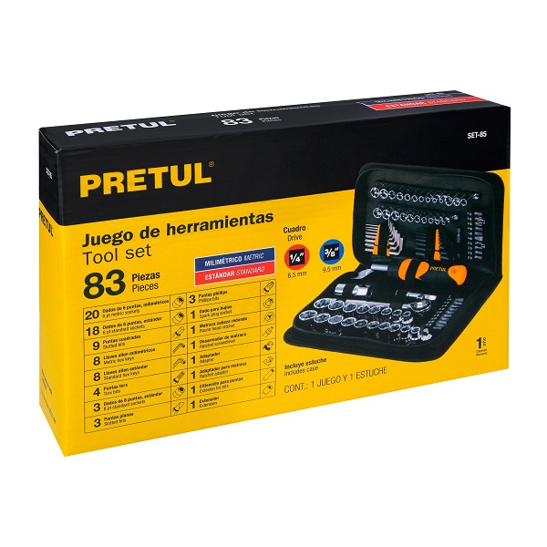 Juego De Dados 83 piezas, Pretul, Juego de Herramientas