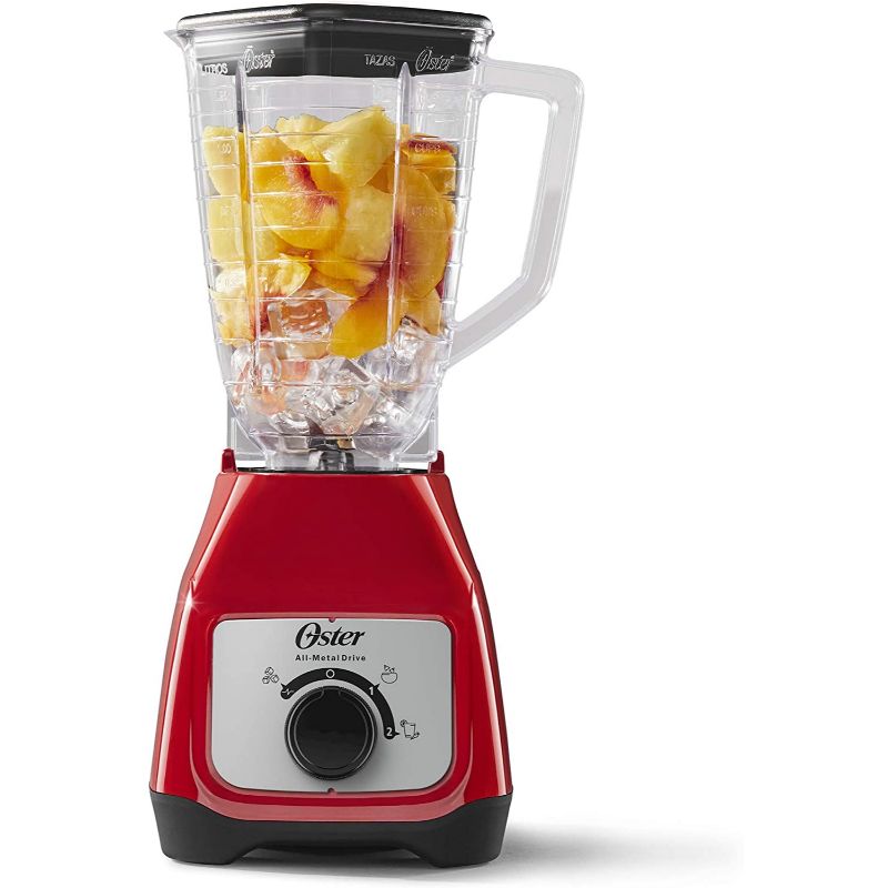 Licuadora Oster con vaso de plástico y control de perilla color rojo BLSTKAP-RRD
