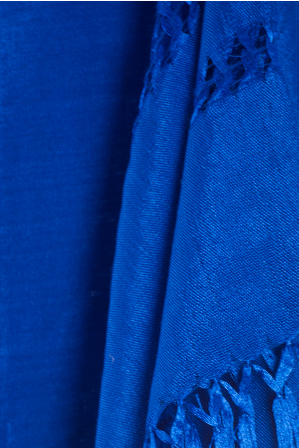 Blusa para Dama AngeLozano de Rebozo Artesanal con Mangas color Azul