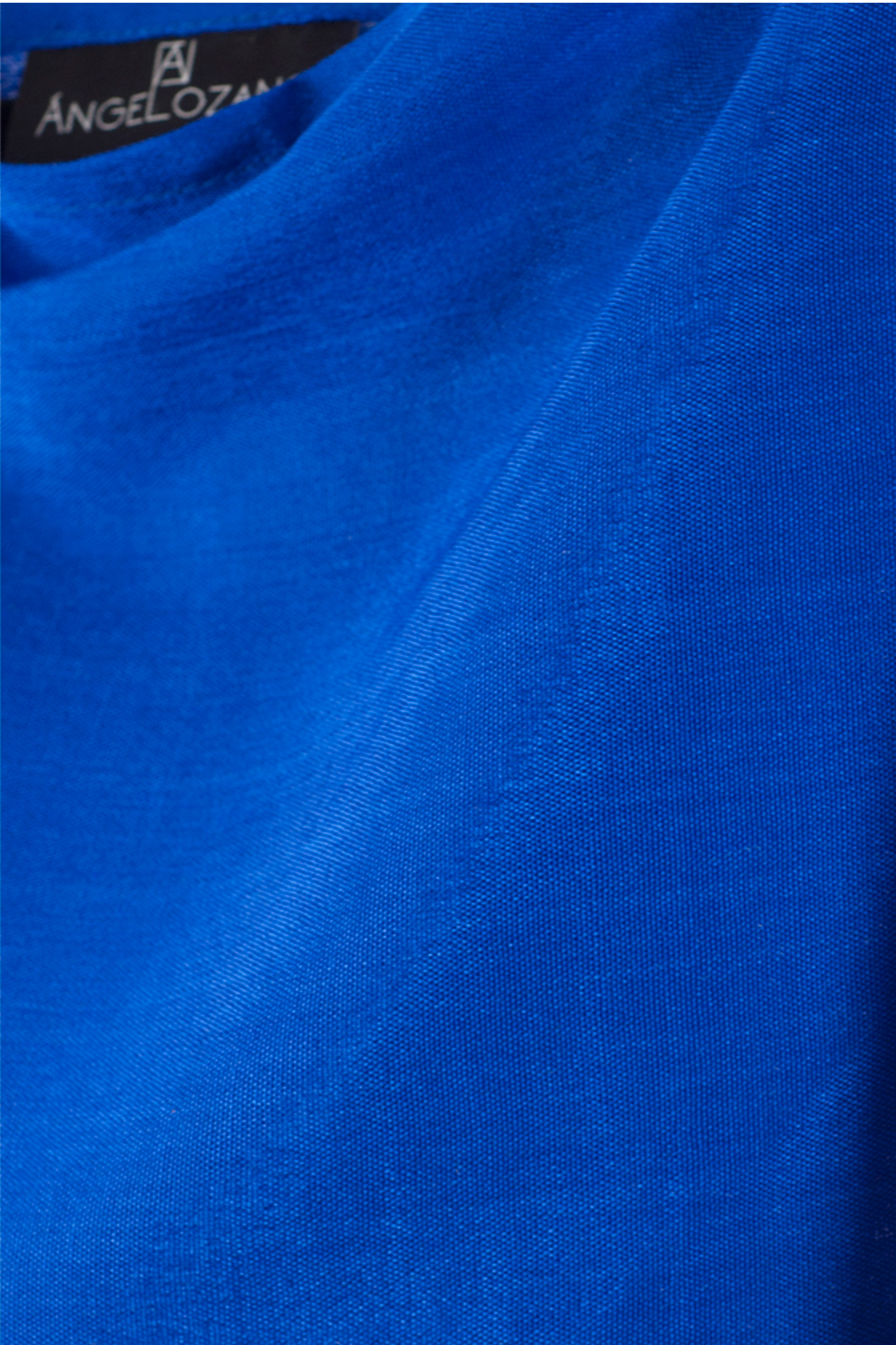 Blusa para Dama AngeLozano de Rebozo Artesanal con Mangas color Azul