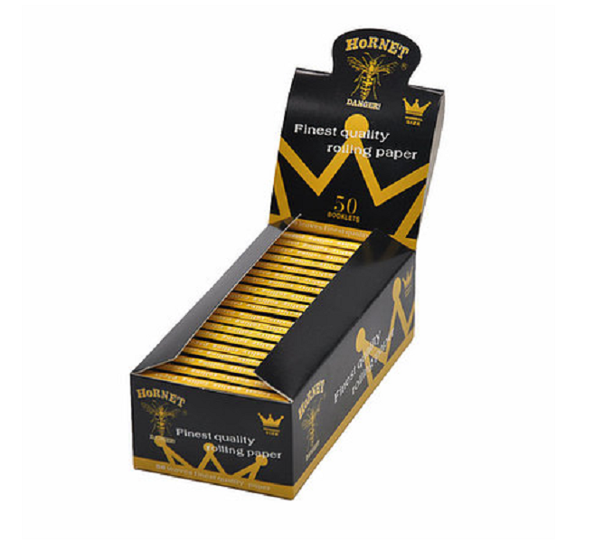 Caja 50 carteras Papel de Liar Fumar Forjar Goma Arábiga Natural Tamaño Estándar Hornet 