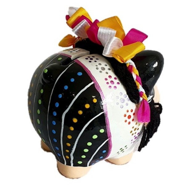 Alcancia puerquito vestido de muñeca lele (queretana) Mexicana